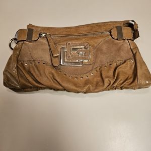 Guess Tan Baguette Clutch Purse